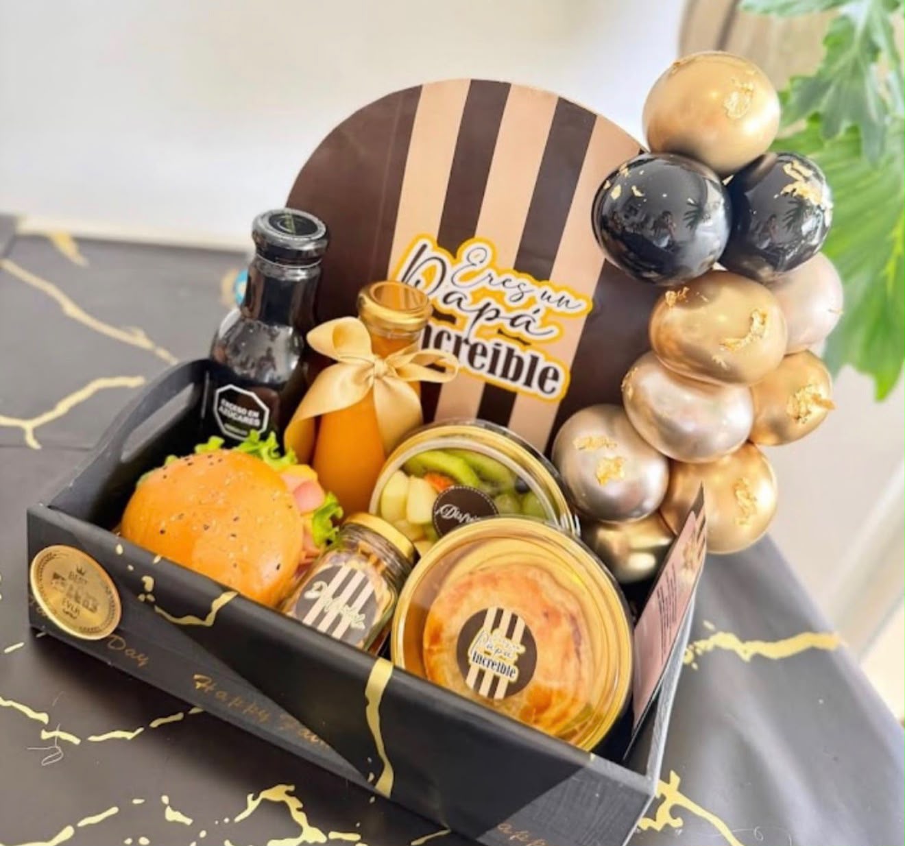 Box Papá Increíble con Globos – desayuno sorpresa a domicilio